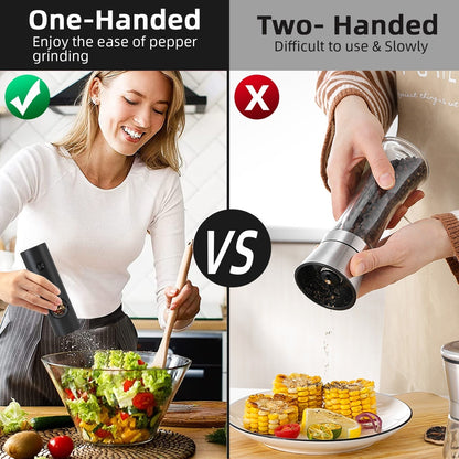 Electric automatic pepper and salt grinder with LED light | Karnz