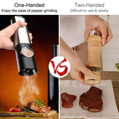 Electric Salt Pepper Grinder Set USB Rechargeable Automatic Spice Mill | Bowlift