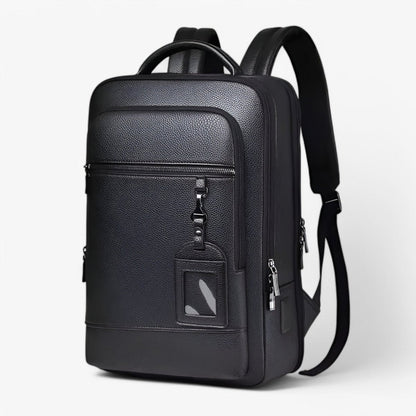 Kalsten | EXECUTREK – Elegant Leather Laptop Backpack with USB Port
