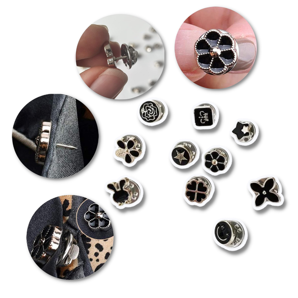 Elegant brooch buttons without sewing