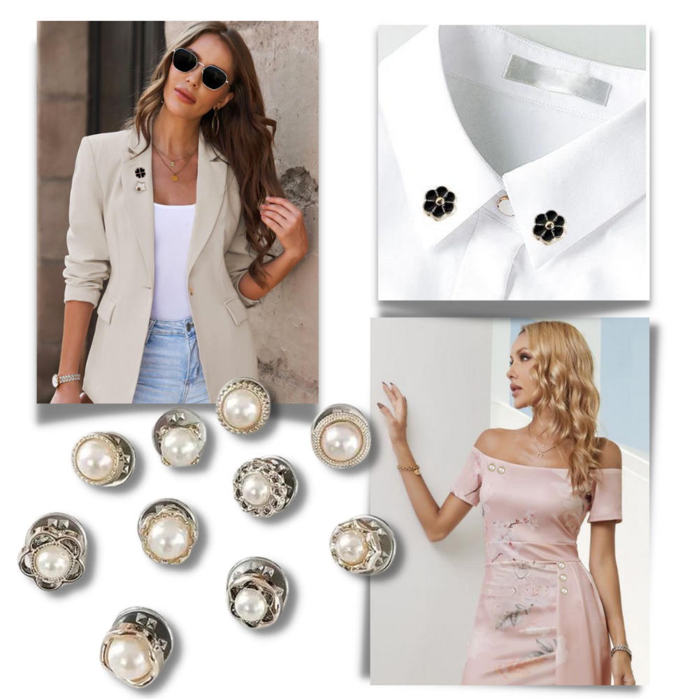 Elegant brooch buttons without sewing
