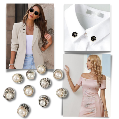 Elegant brooch buttons without sewing