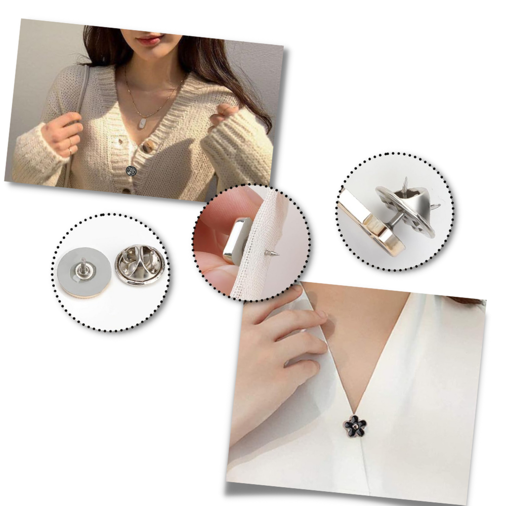 Elegant brooch buttons without sewing