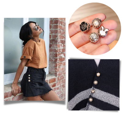 Elegant brooch buttons without sewing