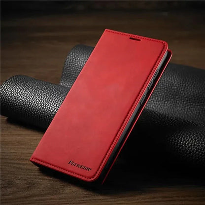 Skanto | iPhone Leather Case with Magnetic Closure and Protection