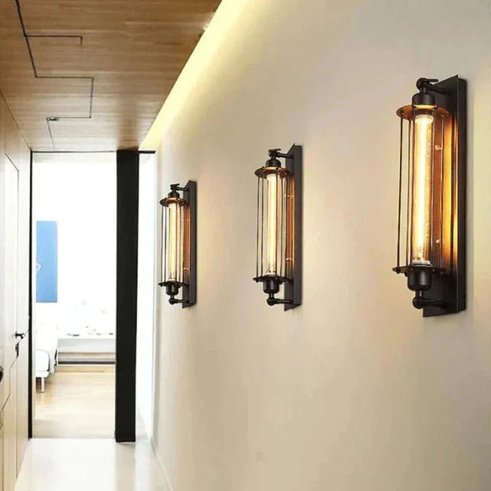 Skanto | Vintage Wall Mounted LED Light – Timeless Design with Elegant Matte Black Finish