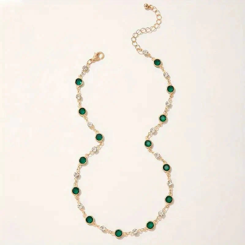 BowLift | Emerald and Diamond Spaced Choker Necklace