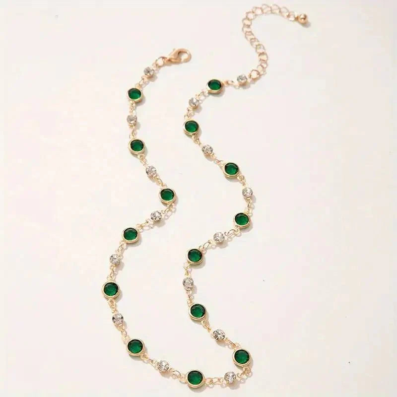 Skanto | Emerald and Diamond Spaced Choker Necklace