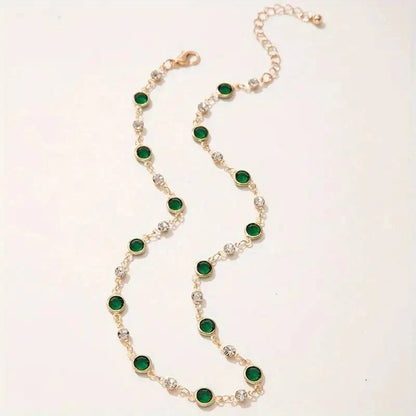Skanto | Emerald and Diamond Spaced Choker Necklace
