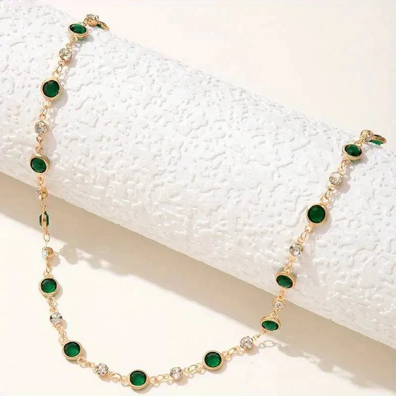 BowLift | Emerald and Diamond Spaced Choker Necklace