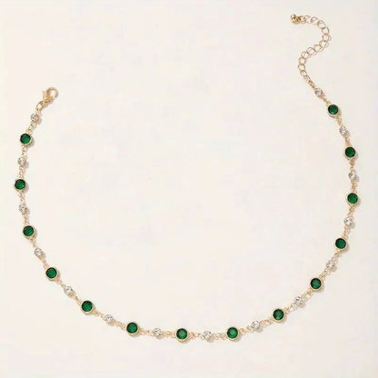 BowLift | Emerald and Diamond Spaced Choker Necklace