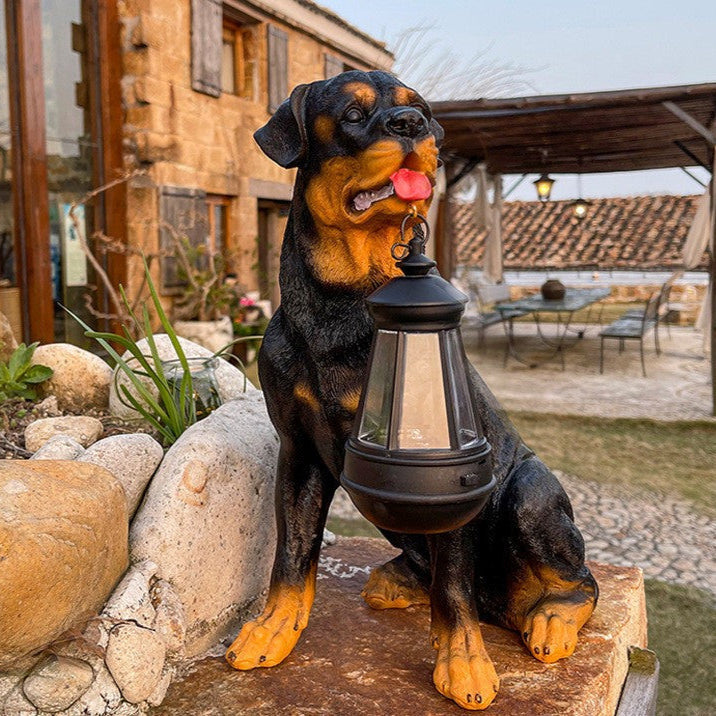 BowLift | Solar Garden Dog Statue Light