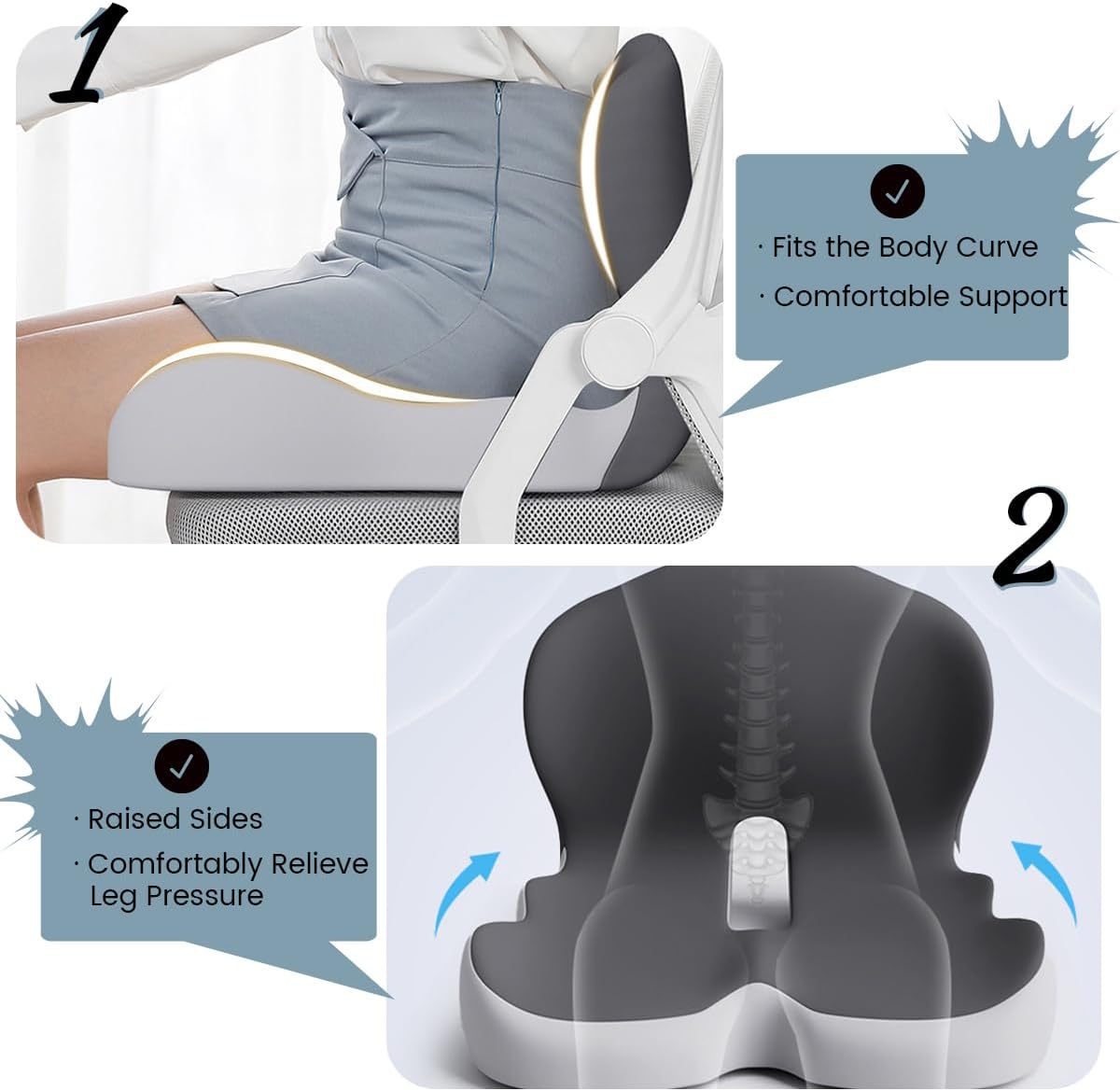 Skanto | BODYFORM PAD – Ergonomic Memory Foam Seat Cushion for Everyday Comfort