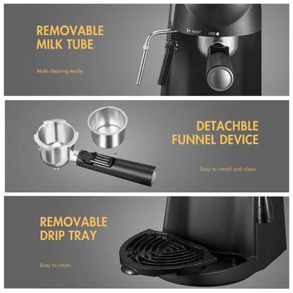 BowLift | 3.5 Bar Espresso Machine with Built-In Steam Wand