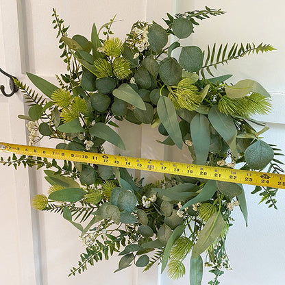 Skanto | Lifelike Eucalyptus and Berry Wreath | Interchangeable Decor Base | Year-Round Use