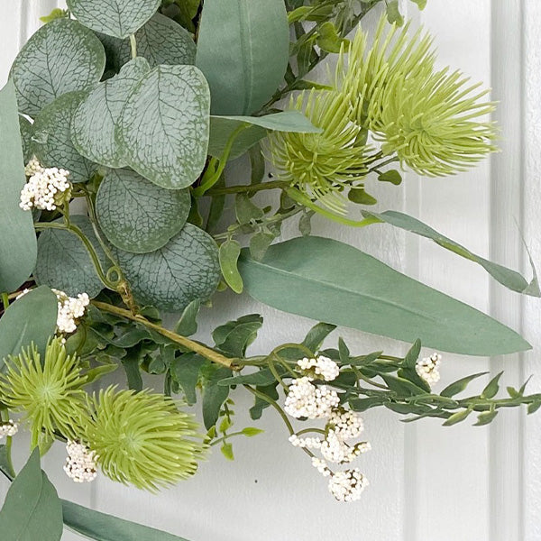 Skanto | Lifelike Eucalyptus and Berry Wreath | Interchangeable Decor Base | Year-Round Use