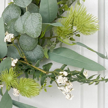 Skanto | Lifelike Eucalyptus and Berry Wreath | Interchangeable Decor Base | Year-Round Use
