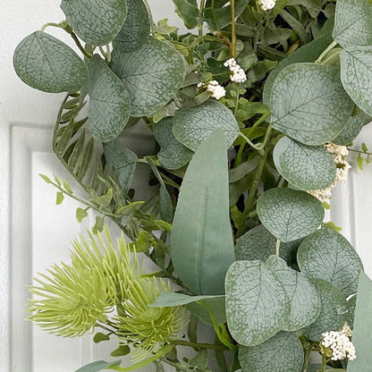 Skanto | Lifelike Eucalyptus and Berry Wreath | Interchangeable Decor Base | Year-Round Use