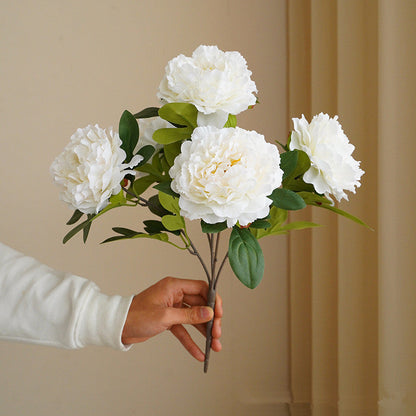 Artificial 5 large head peony flowers