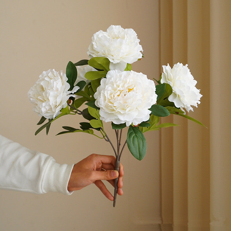 Artificial 5 large head Peonies Flowers | Wreath