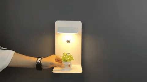 Skanto | LED Wall Lamp with Shelf | Soft Glow, Modern Design & Ideal for Creating a Festive Atmosphere in the Bedroom