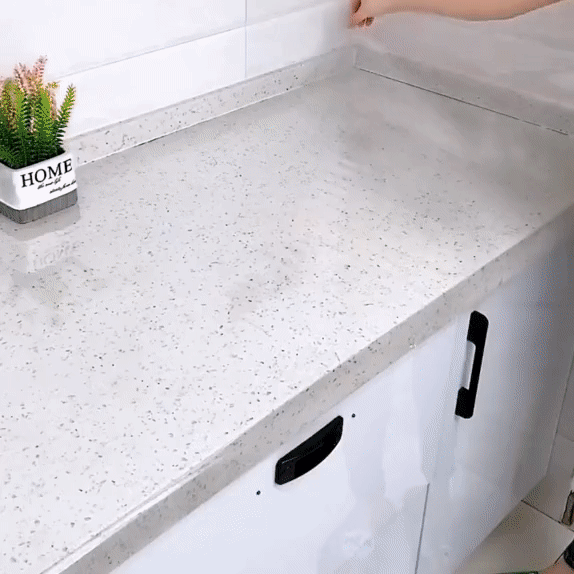 Glossy self-adhesive waterproof kitchen countertop film roll | Karnz