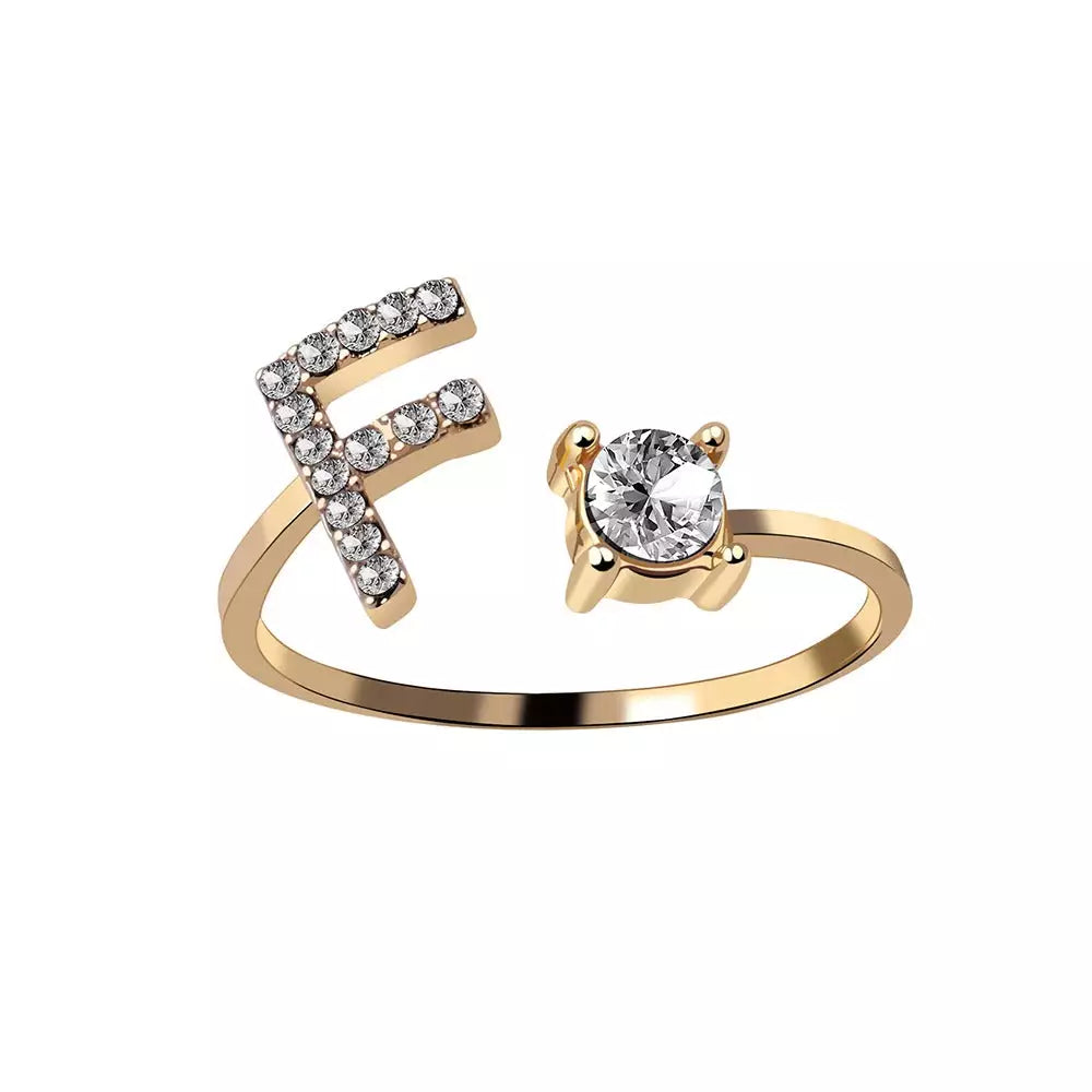 BowLift | Adjustable Dainty Diamond Letter Initial Ring