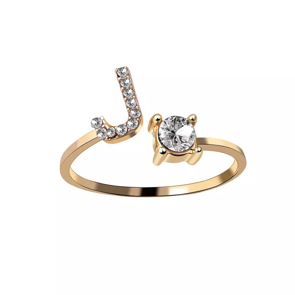 BowLift | Adjustable Dainty Diamond Letter Initial Ring