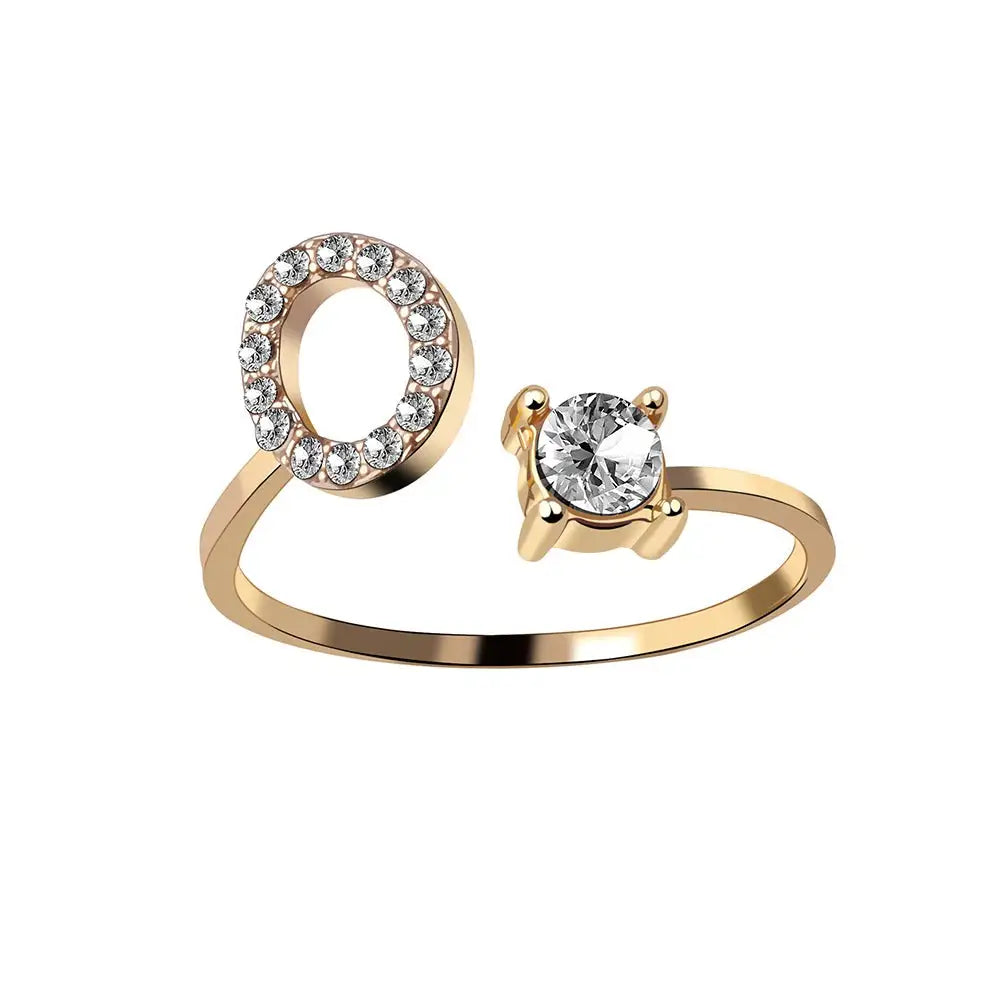 BowLift | Adjustable Dainty Diamond Letter Initial Ring