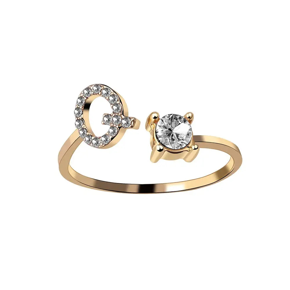 BowLift | Adjustable Dainty Diamond Letter Initial Ring