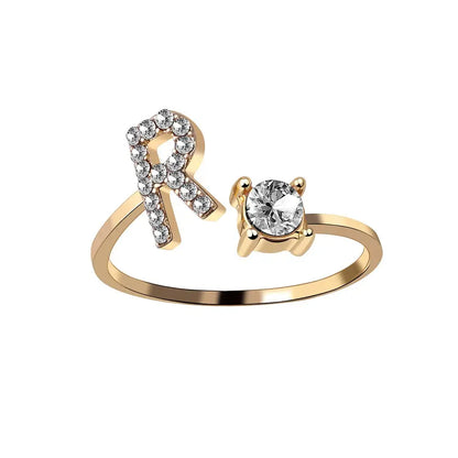 BowLift | Adjustable Dainty Diamond Letter Initial Ring
