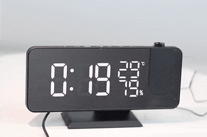 BowLift | Eindhoven Astronatic | The Best Alarm Clock with LED Screen - 180° Projector - USB Charger