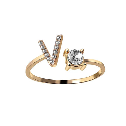 BowLift | Adjustable Dainty Diamond Letter Initial Ring
