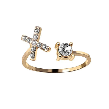 BowLift | Adjustable Dainty Diamond Letter Initial Ring