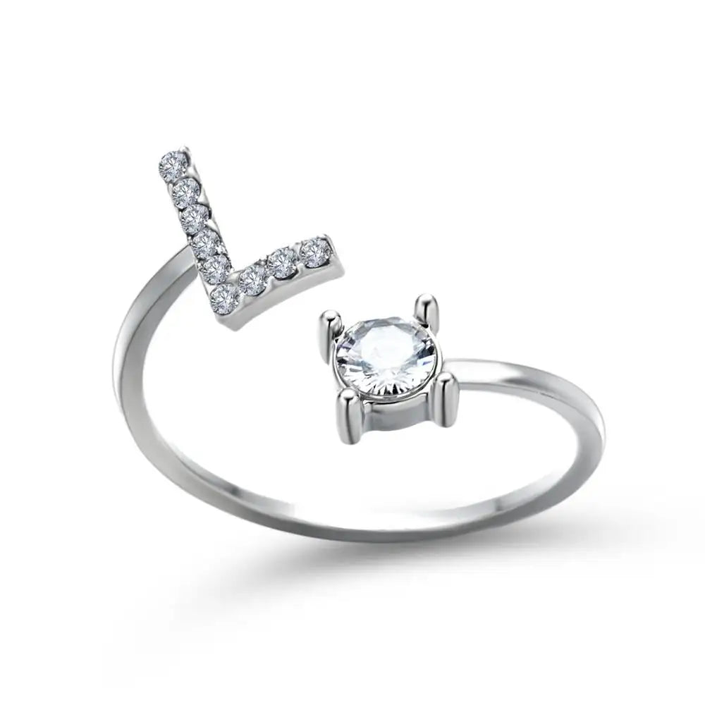 BowLift | Adjustable Dainty Diamond Letter Initial Ring