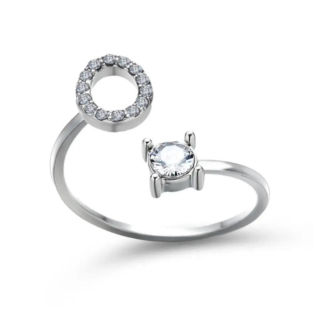 BowLift | Adjustable Dainty Diamond Letter Initial Ring