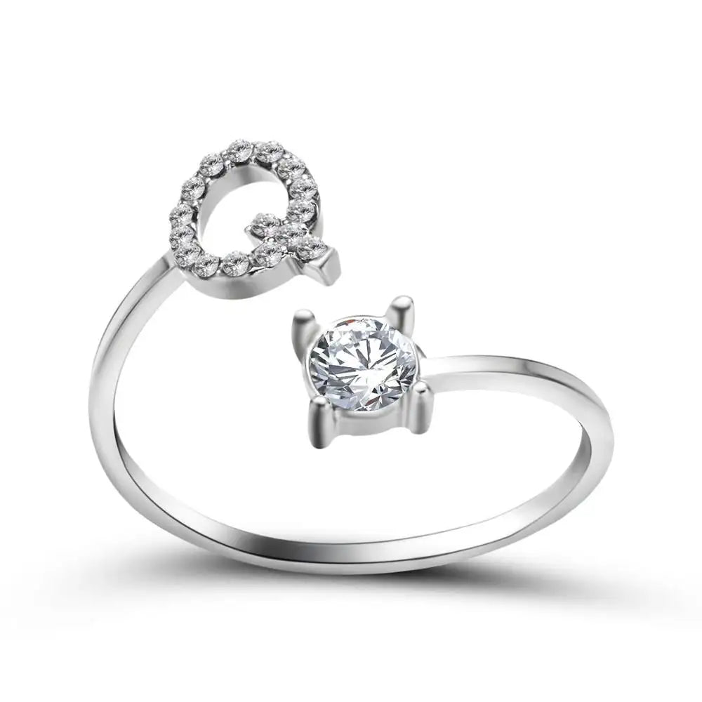 BowLift | Adjustable Dainty Diamond Letter Initial Ring