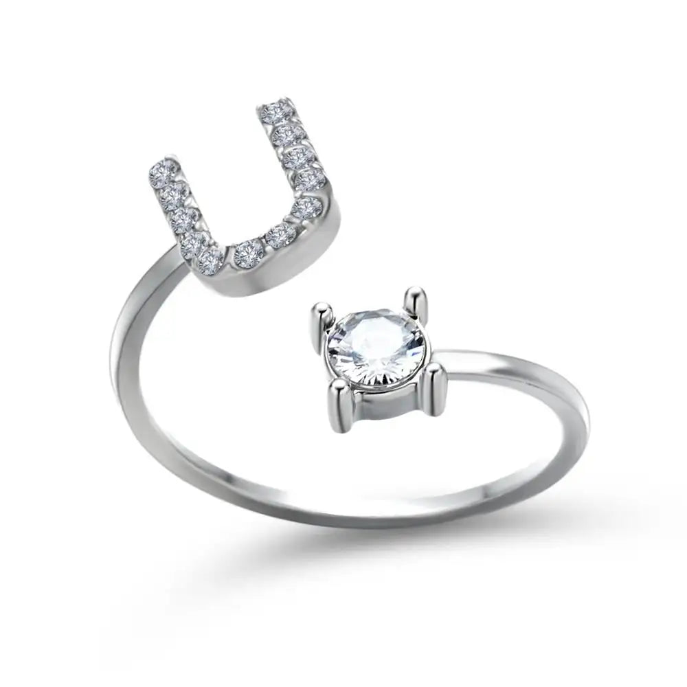 BowLift | Adjustable Dainty Diamond Letter Initial Ring