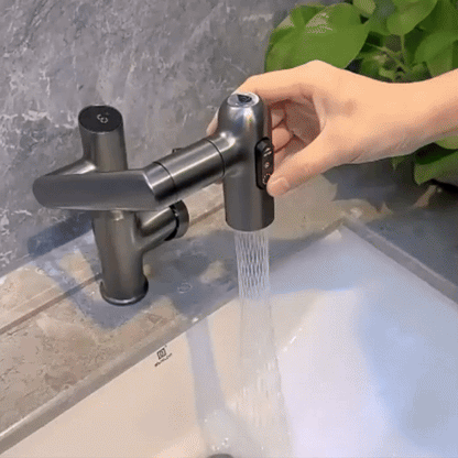 Skanto | LustraFlow 360° Smart Fixture | Modern Kitchen and Bath Faucet with LED Temperature Display