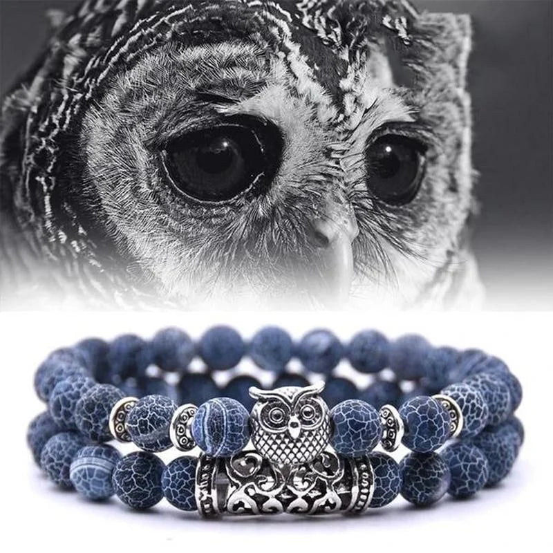 BowLift | Owl Charm Natural Stone Bracelet