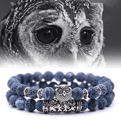 Skanto | Owl Charm Natural Stone Bracelet