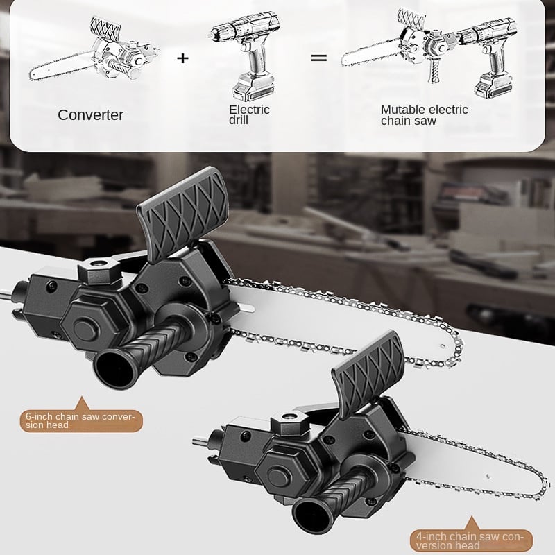 Skanto | 6-Inch Electric Drill Modified to Electric Chainsaw Drill Attachment