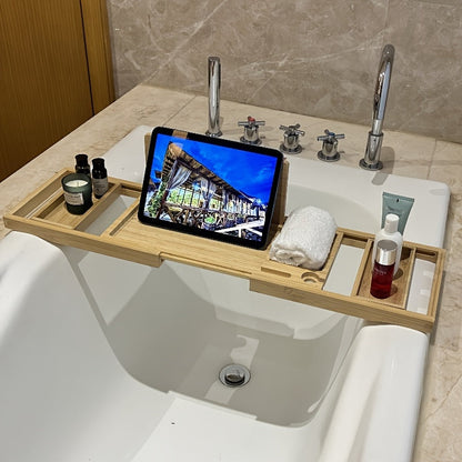Skanto | Bamboo Bathtub Tray - For Ultimate Relaxation