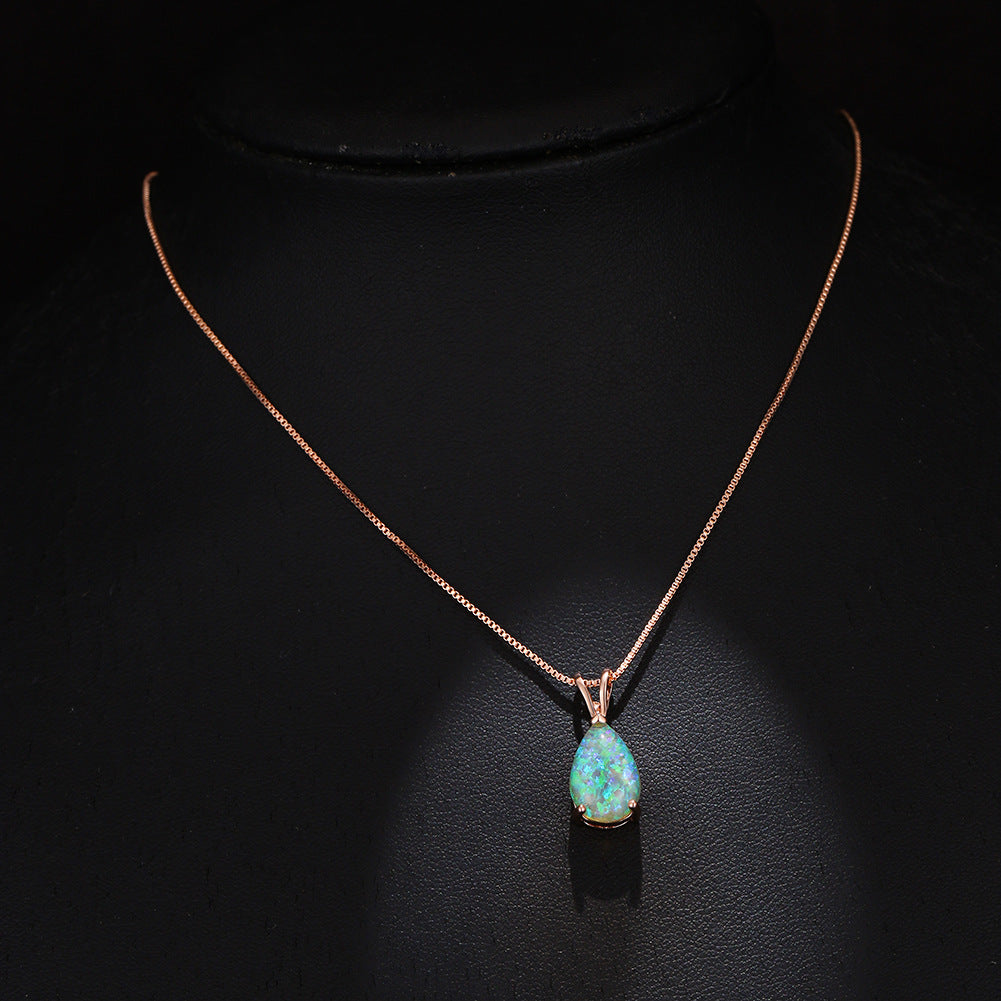 Skanto | Minimalist Drop Opal Pendant Necklace - Selina