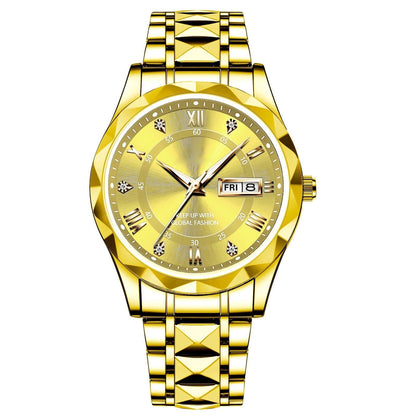 Skanto | Waterproof Luminous Stainless Steel Two-Tone Quartz Watch for Men