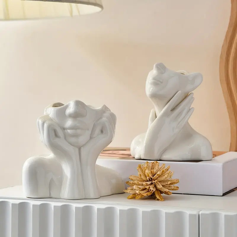"Unique and Modern Ceramic Vase, Decorative Flower Pot for Living Room and Office" | Skanto