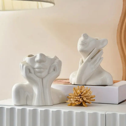 "Unique and Modern Ceramic Vase, Decorative Flower Pot for Living Room and Office" | Skanto