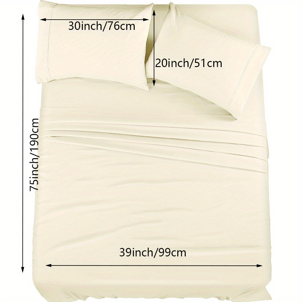 Skanto | 4/6 Pc Luxury Plush Fitted Sheet Set – Soft, Breathable, Color & Fade Resistant Bedding – Deep Pocket Flat Sheet, Fitted Sheet & 2/4 Pillowcases for Bedroom & Hotel Use
