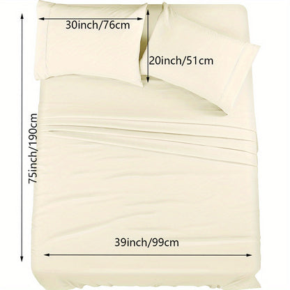 Skanto | 4/6 Pc Luxury Plush Fitted Sheet Set – Soft, Breathable, Color & Fade Resistant Bedding – Deep Pocket Flat Sheet, Fitted Sheet & 2/4 Pillowcases for Bedroom & Hotel Use
