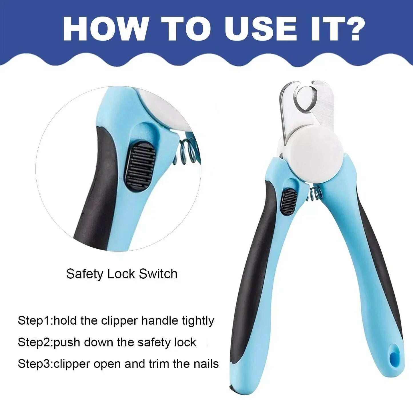 Skanto | Stainless Steel Pet Nail Clippers with Safety Guard and Free Nail File - Perfect for Medium and Large Dogs